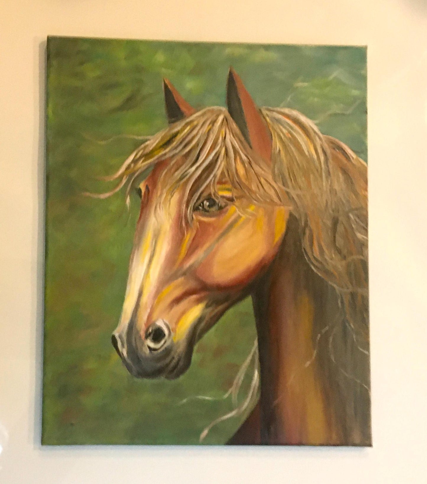 Original 12x16 inches oil painting horse canvas art