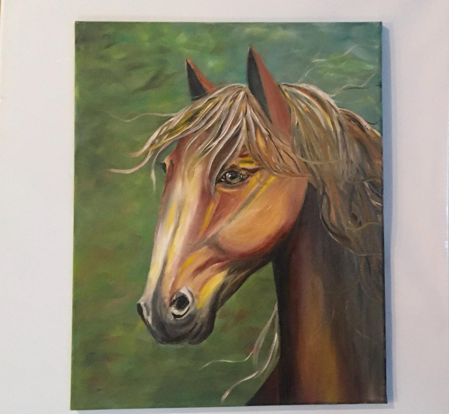 Original 12x16 inches oil painting horse canvas art