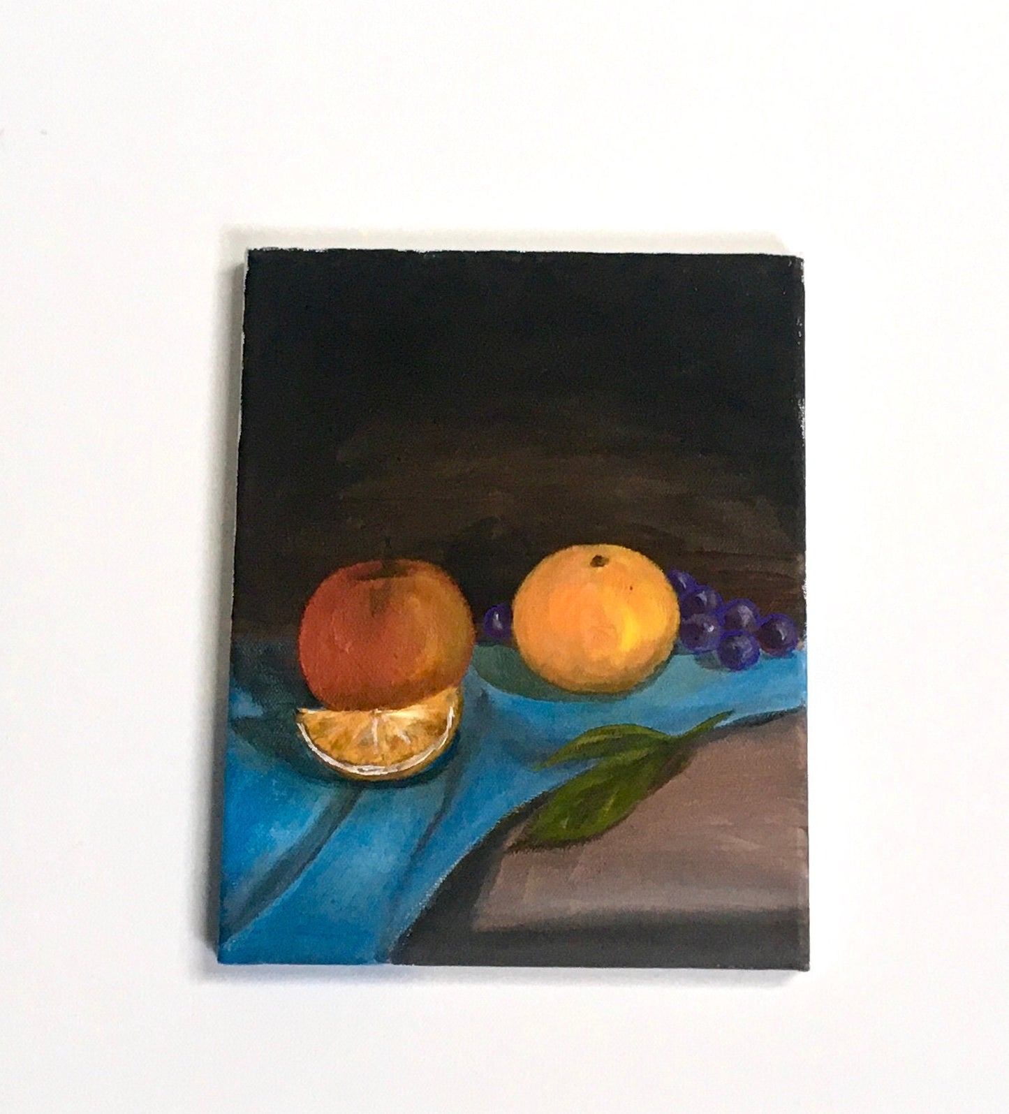 Original oil painting art fruits apple orange kitchen food wall hanging
