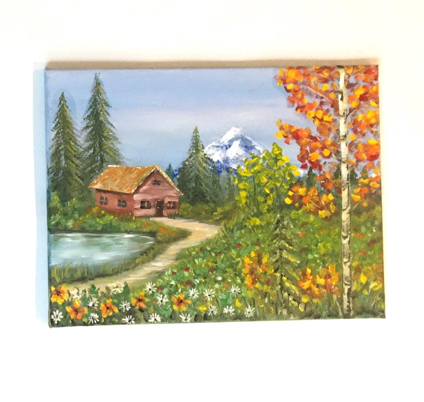 Landscape outdoor day 16x12 inches Original oil painting art wall hanging