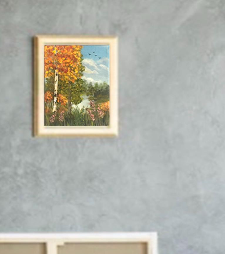 8x10 inches Landscape outdoor trees Original oil painting art wall hanging
