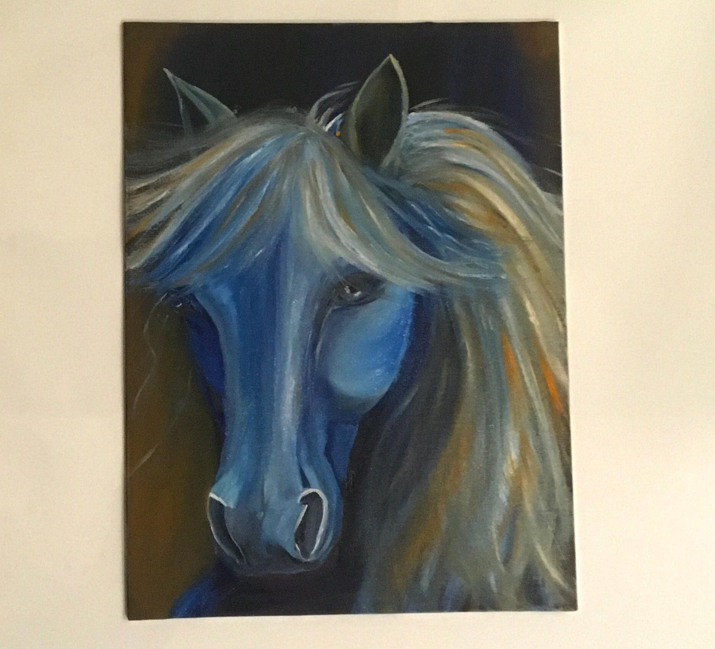Original 12x16 inches oil painting horse canvas art