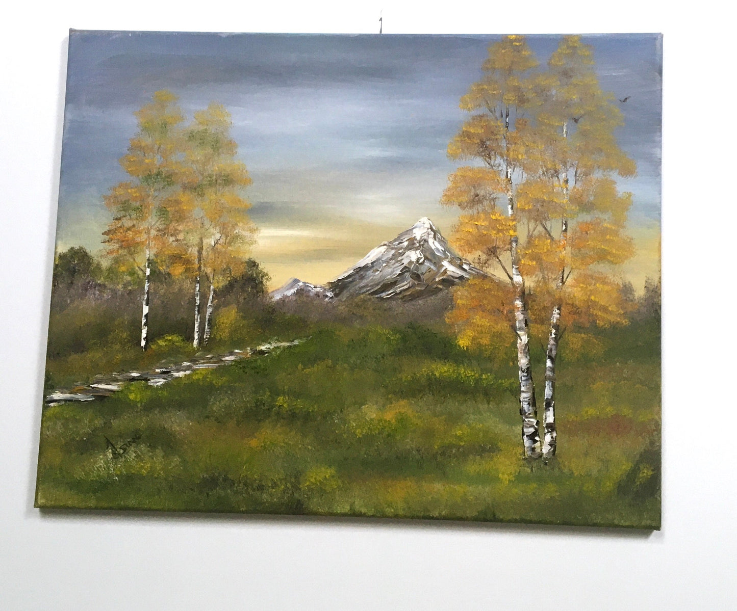 Original oil painting landscape mountain outdoor art ready ooak wall hanging gift