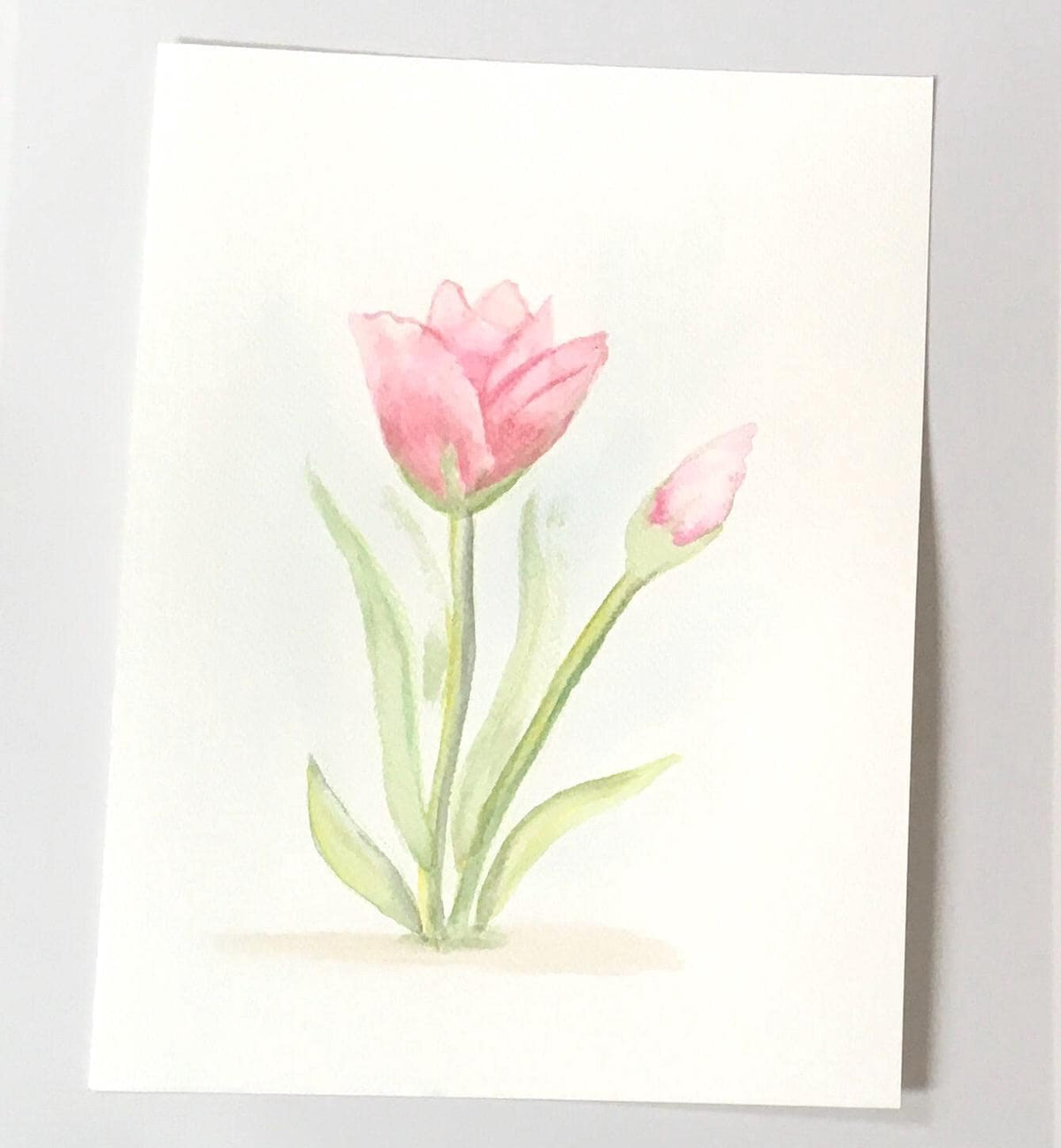 Pink flowers 9x12 inches Original painting watercolor art (not print)