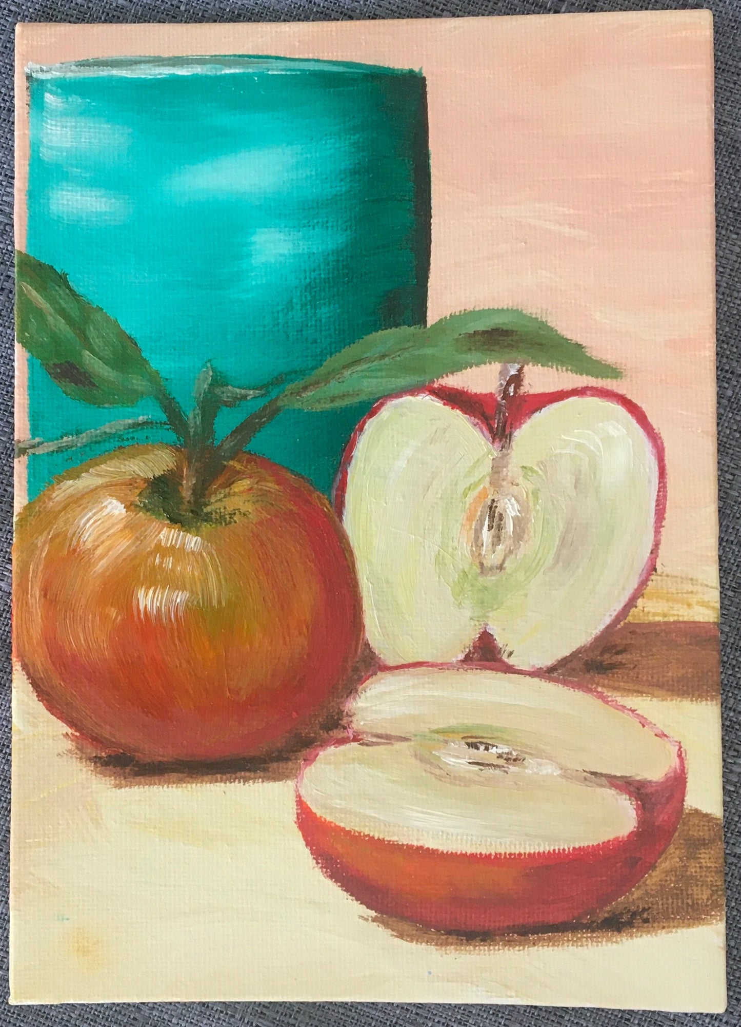 Ready to ship Original art still life apples oil painting art wall hanging
