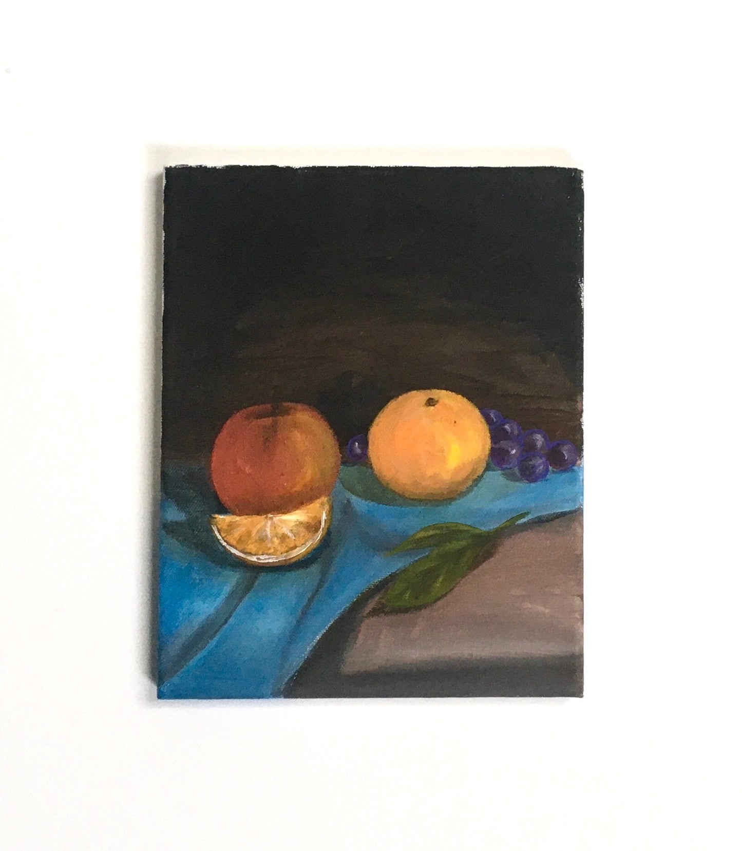 Original oil painting art fruits apple orange kitchen food wall hanging