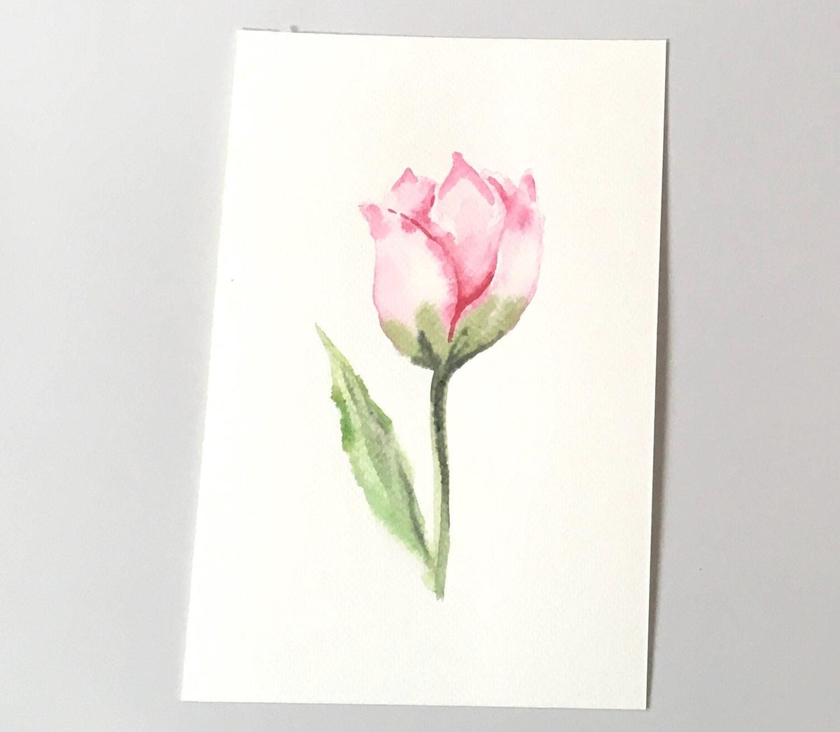 Pink flower 6x9 inches Original painting watercolor art (not print)