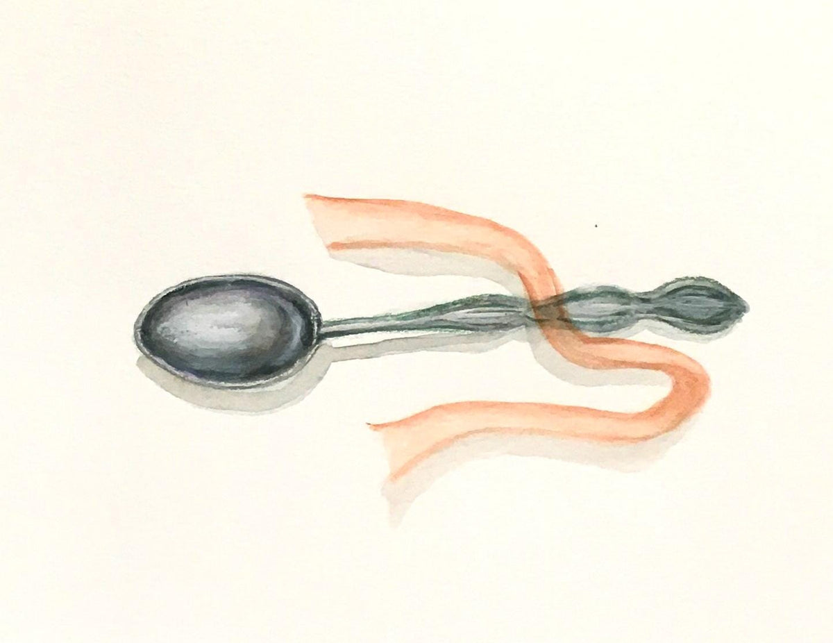Spoon 7x10 inches Original painting watercolor (not print)