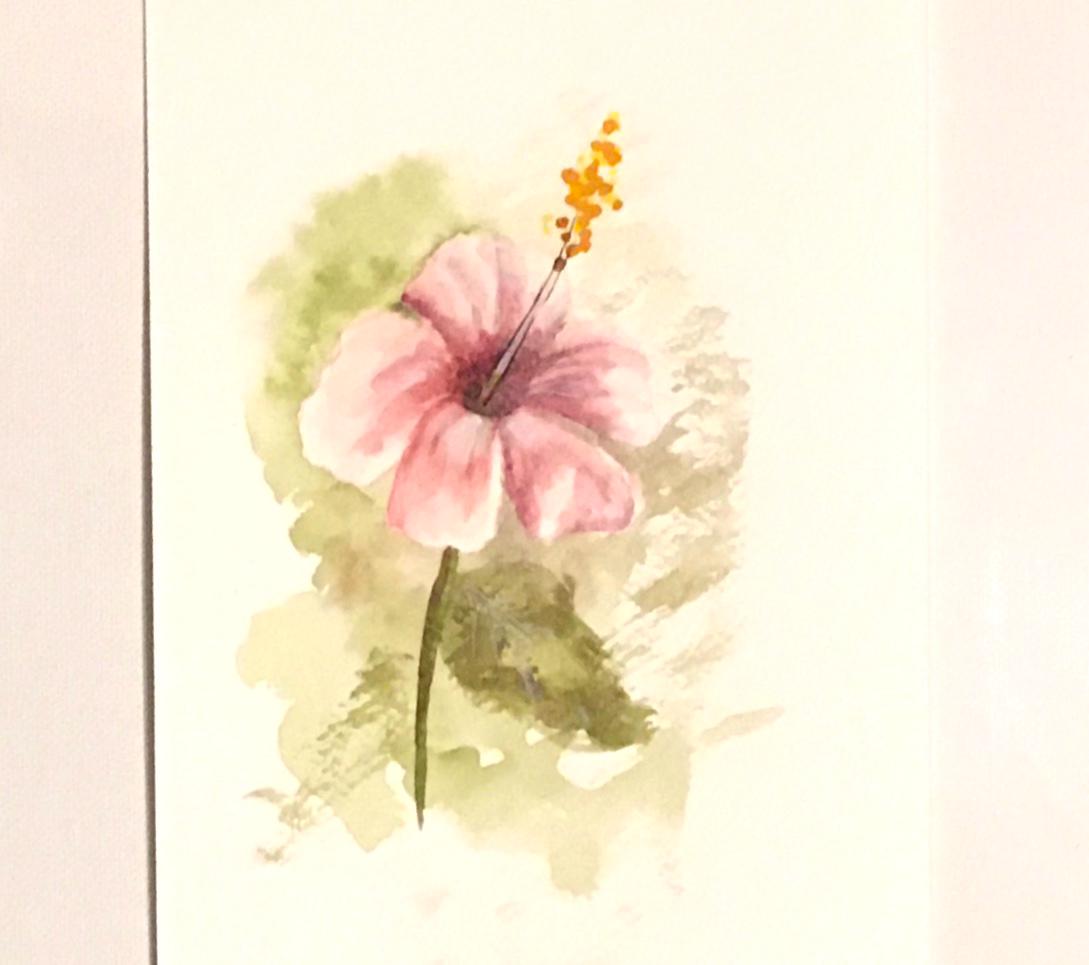 Pink flower 9x6 inches Original painting watercolor art flowers (not print)
