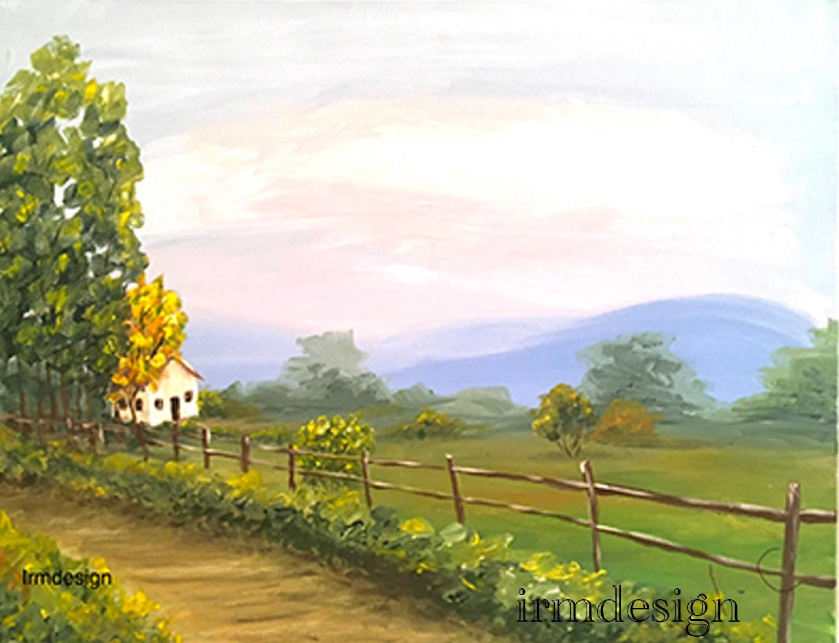 Landscape outdoor 28 x 22 inches Original oil painting art wall hanging