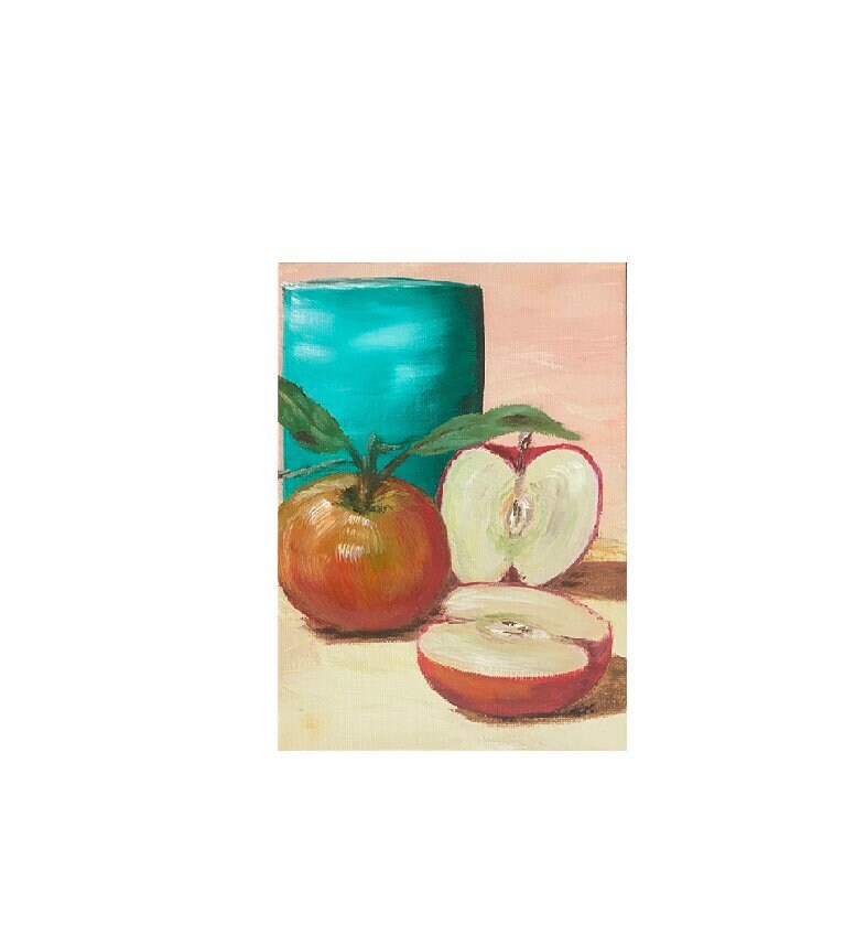 Ready to ship Original art still life apples oil painting art wall hanging