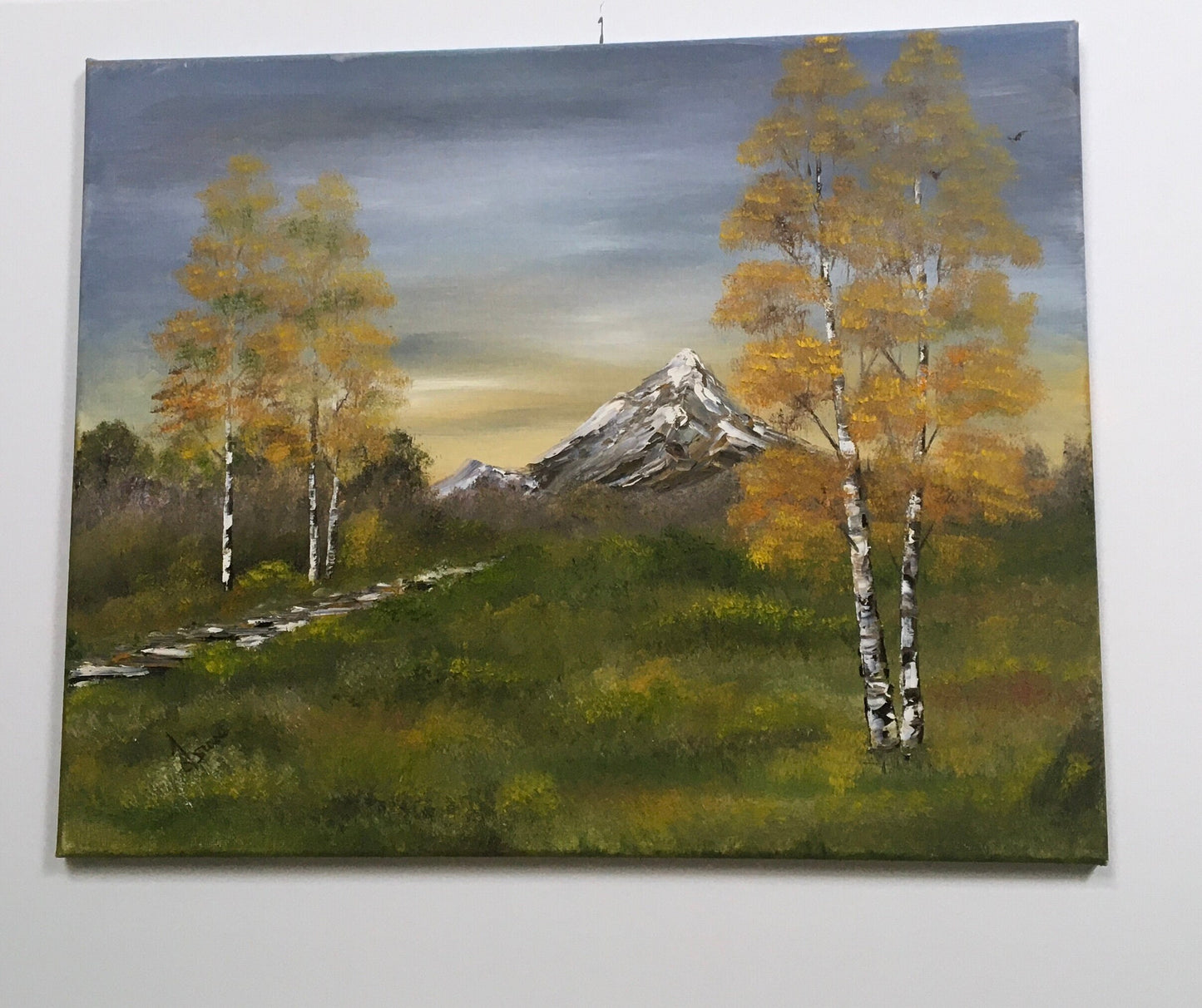 Original oil painting landscape mountain outdoor art ready ooak wall hanging gift