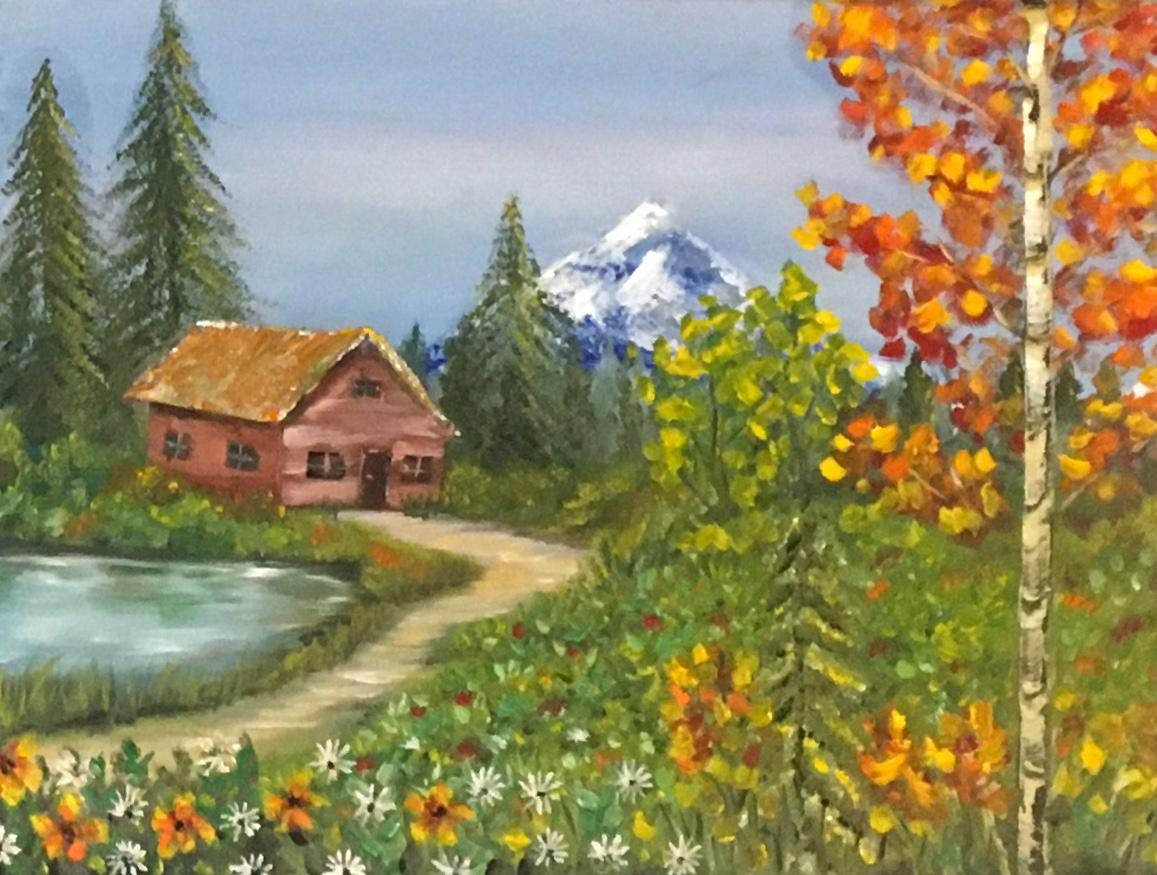 Landscape outdoor day 16x12 inches Original oil painting art wall hanging