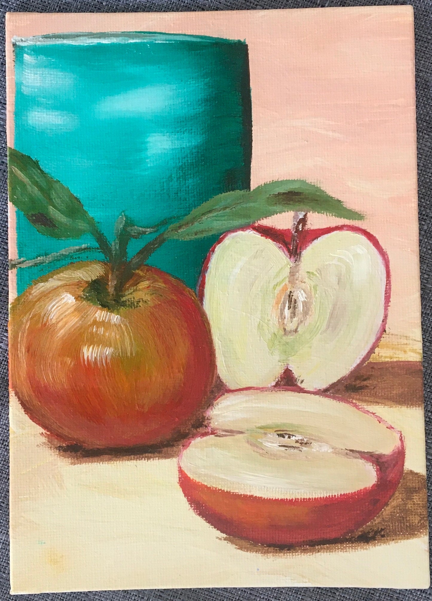 Ready to ship Original art still life apples oil painting art wall hanging