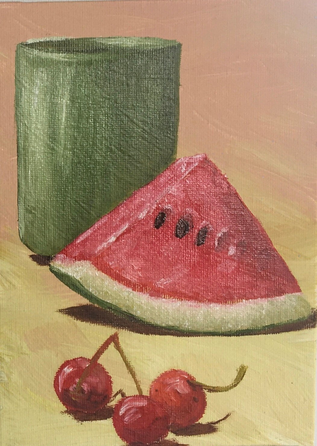 Ready to ship Original art still life watermelon fruits oil painting art wall hanging