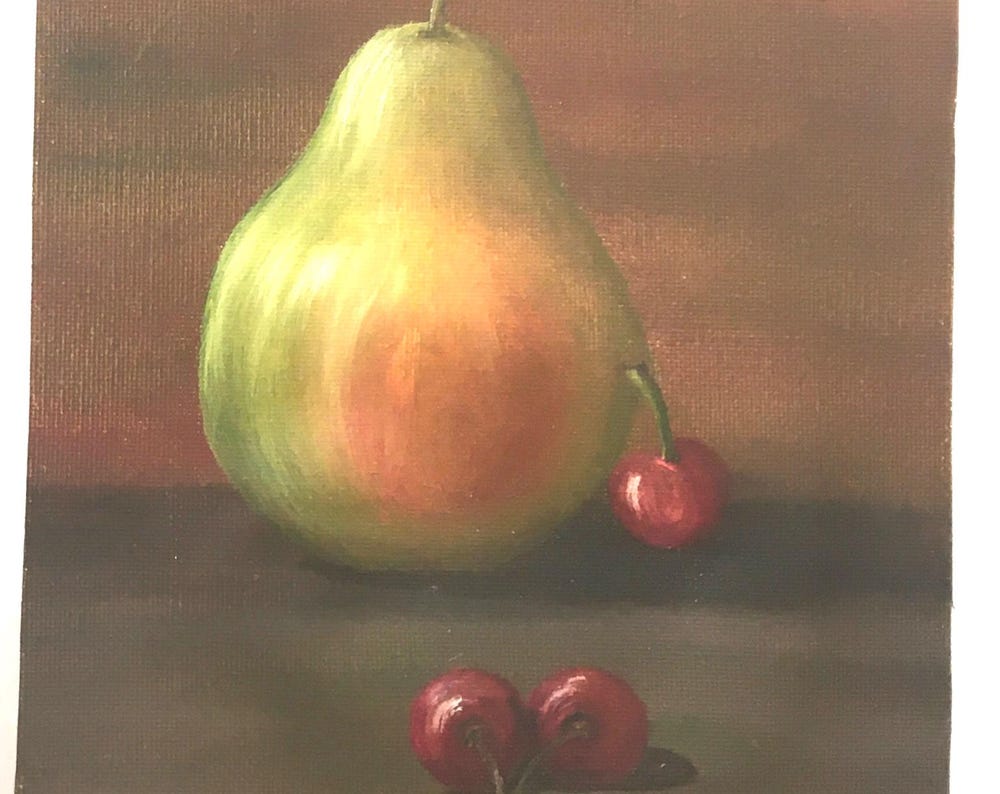 Framed Original oil painting 8x10 inches still life ooak wall hanging gift