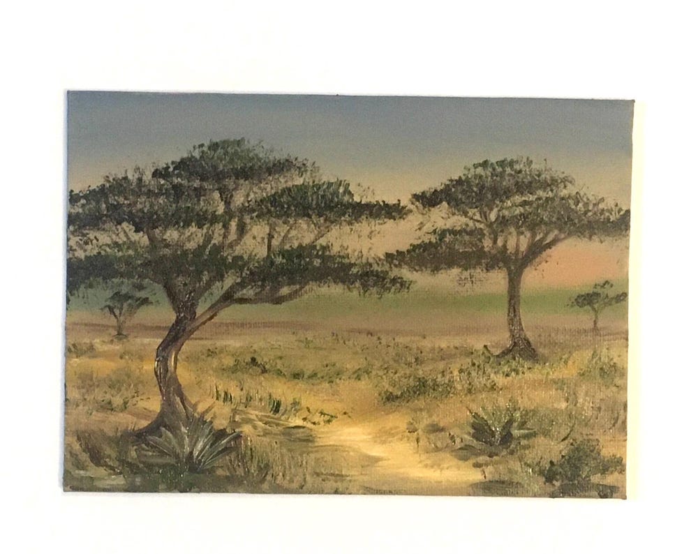 Landscape Original 5x7 inches oil painting small canvas board art