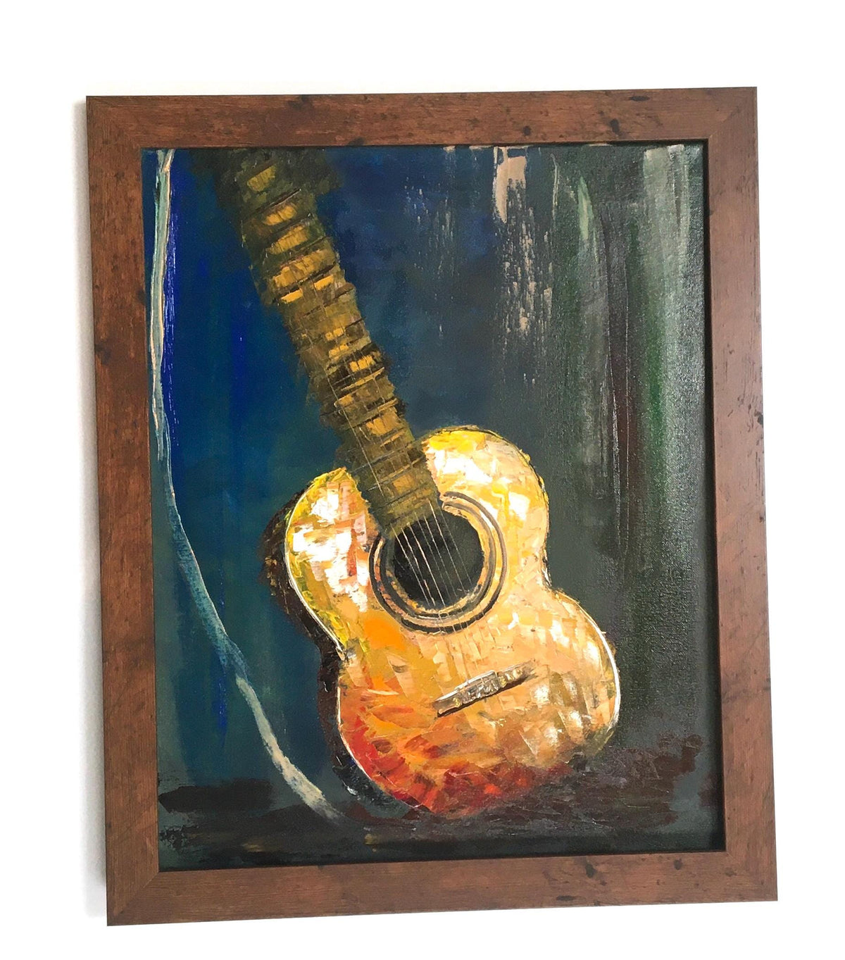 Music guitar 16x20 inches Original oil painting art wall hanging