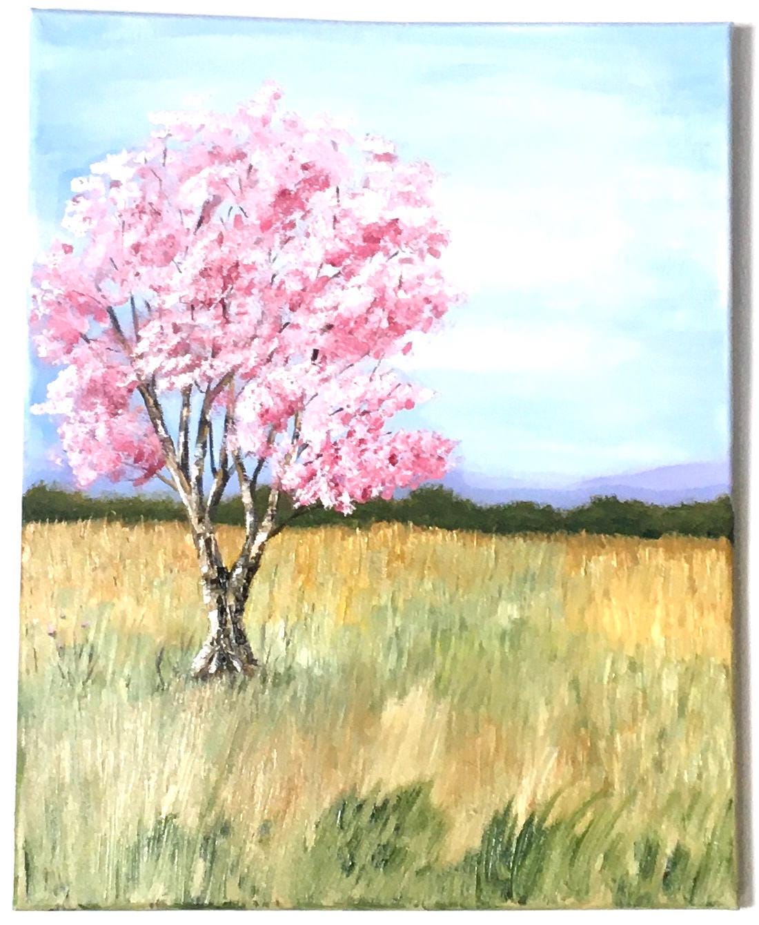 Landscape tree 16x20 inches Original oil painting art wall hanging
