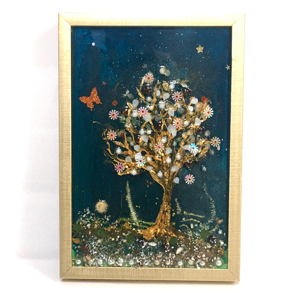 Tree Original painting 3D glass resin art ooak collectable gift