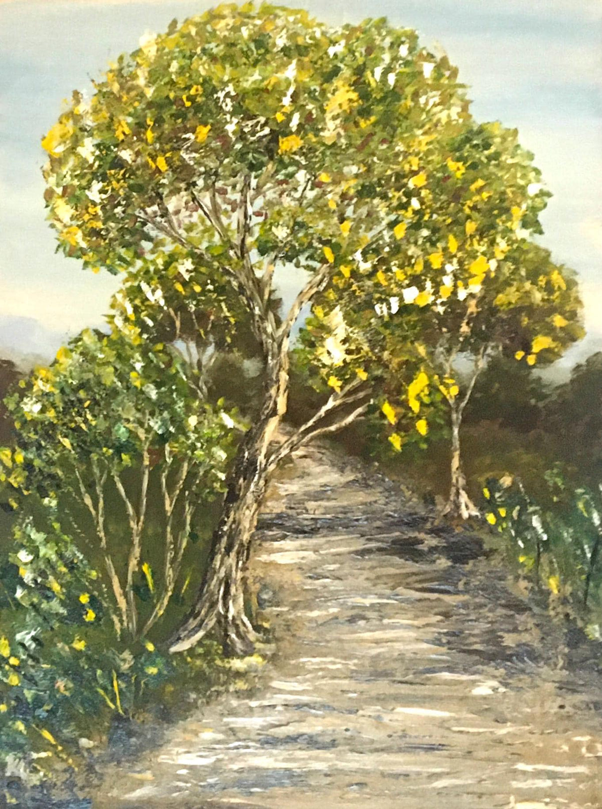 Landscape trees pathway 16x12 inches Original oil painting art wall hanging