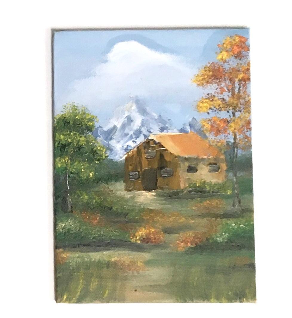 Frame included Original landscape art oil painting art wall hanging