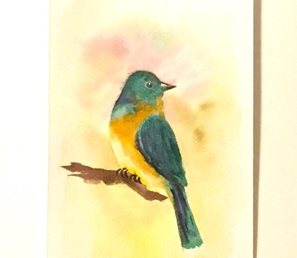 Bird 6x9 inches Original painting watercolor art (not print)