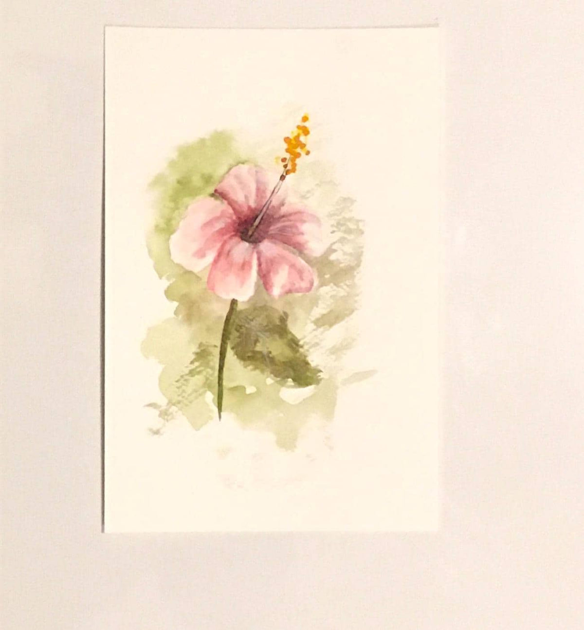 Pink flower 9x6 inches Original painting watercolor art flowers (not print)