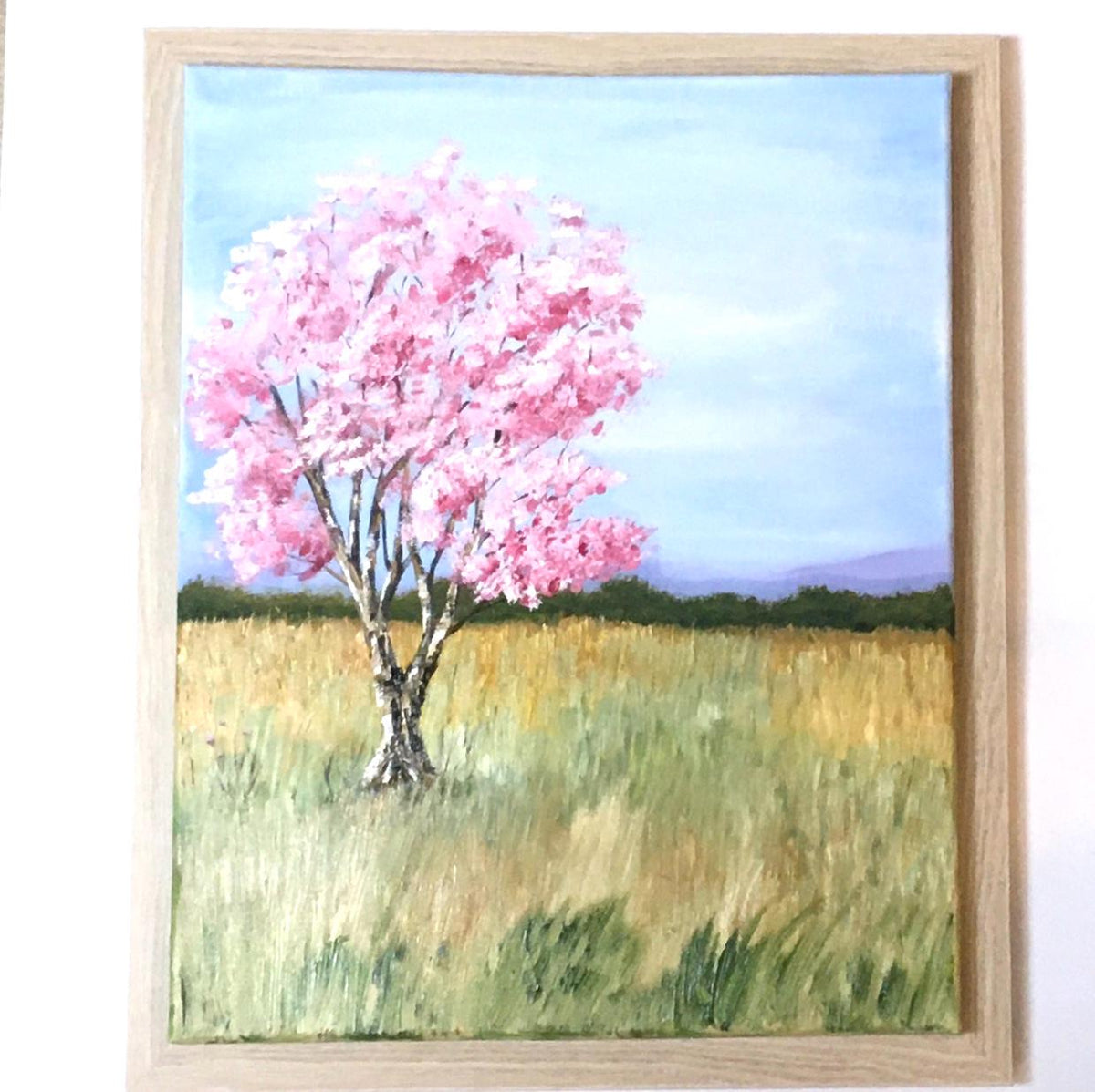 Landscape tree 16x20 inches Original oil painting art wall hanging
