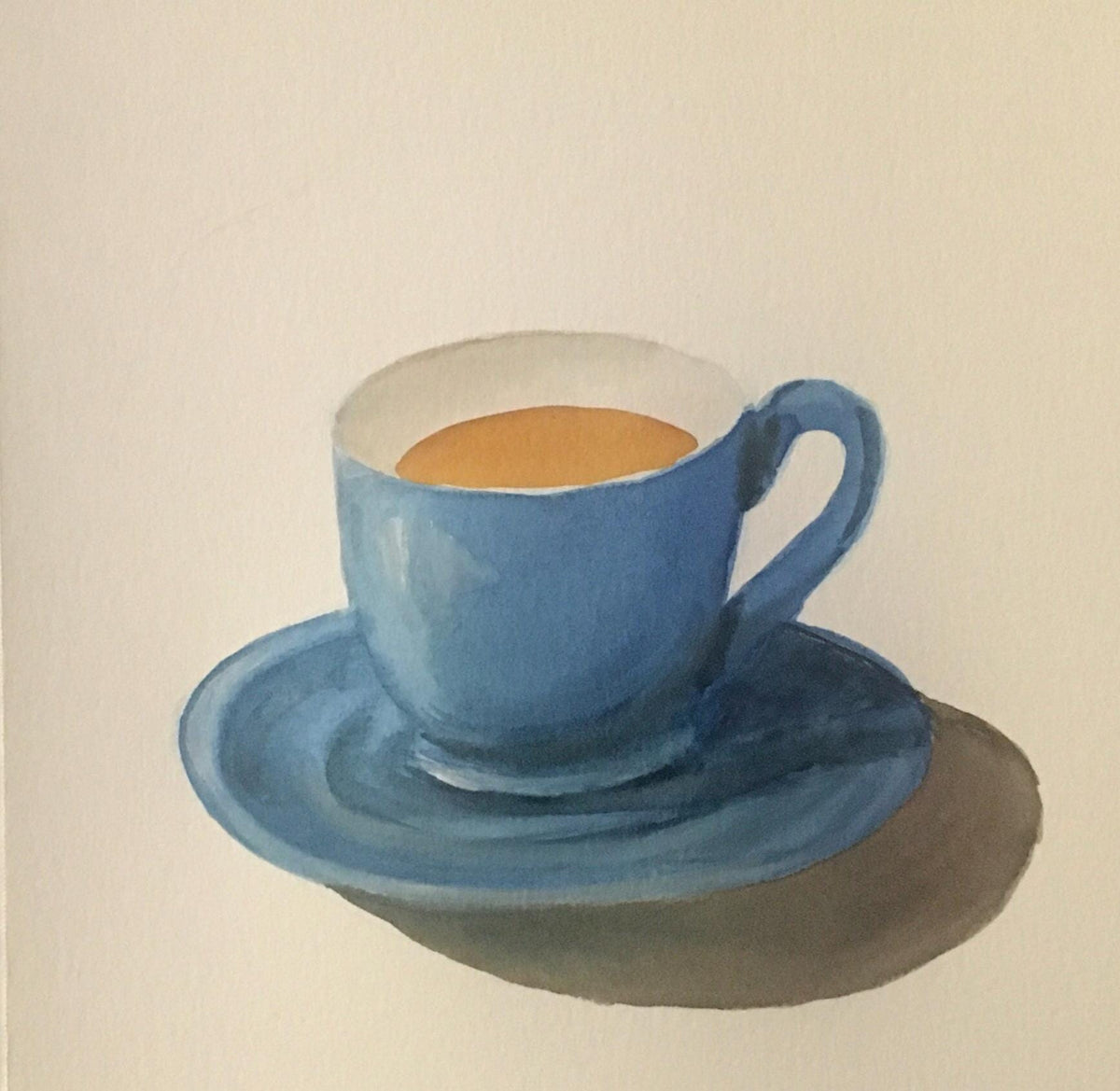 Tea cup 7x10 inches Original painting watercolor (not print)