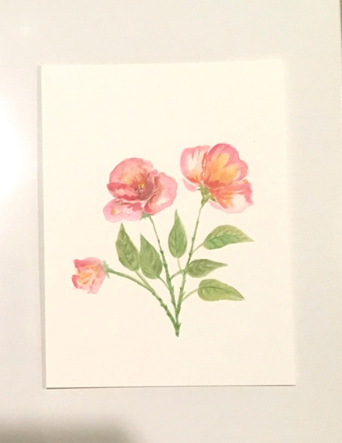 Free shipping Original painting watercolor art flowers (not print)
