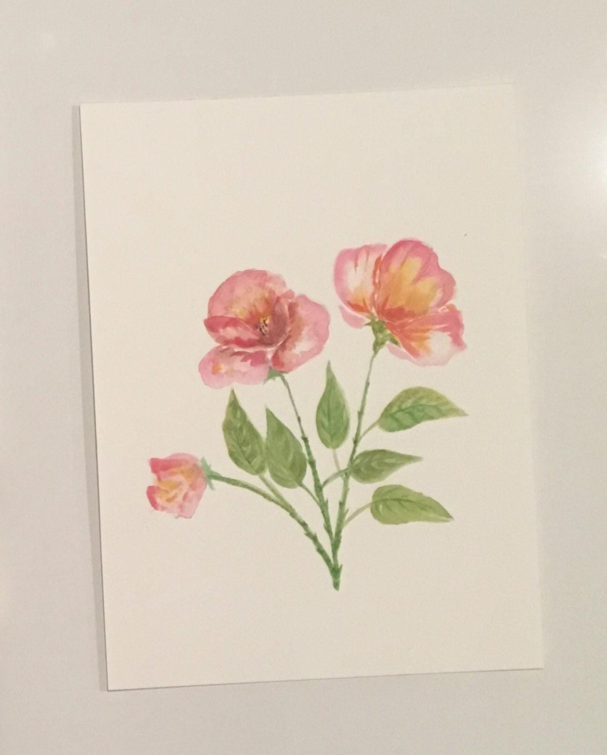 Free shipping Original painting watercolor art flowers (not print)