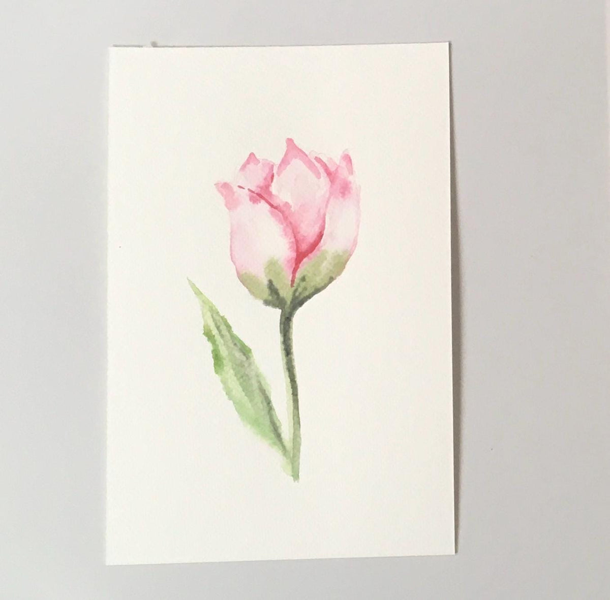 Pink flower 6x9 inches Original painting watercolor art (not print)