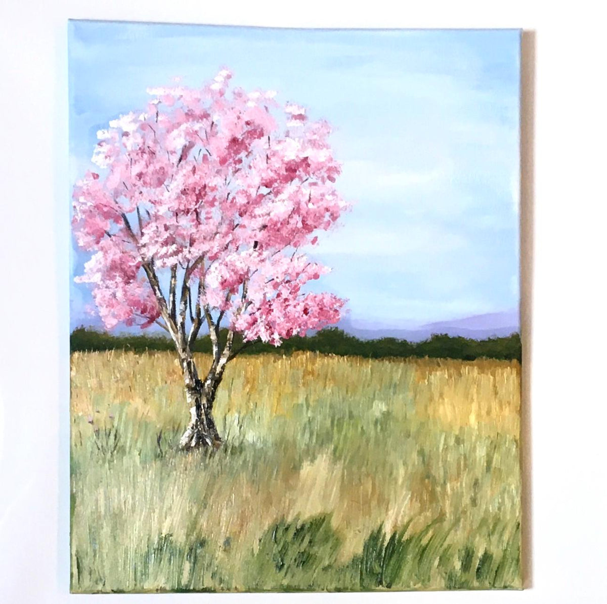 Landscape tree 16x20 inches Original oil painting art wall hanging