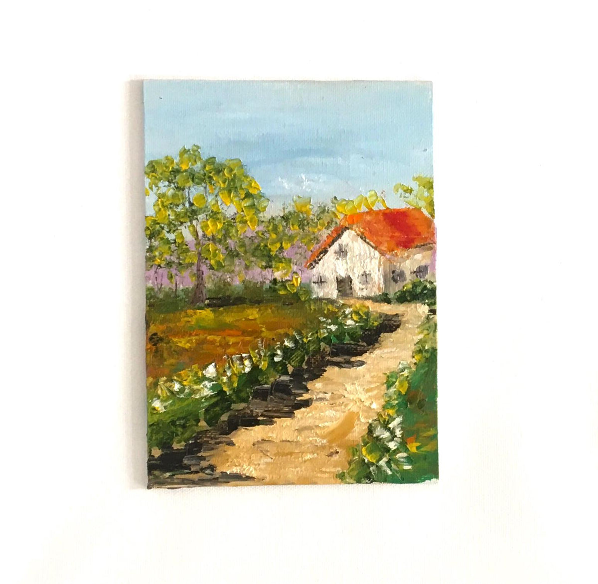 Landscape Original 5x7 inches oil painting small canvas board art