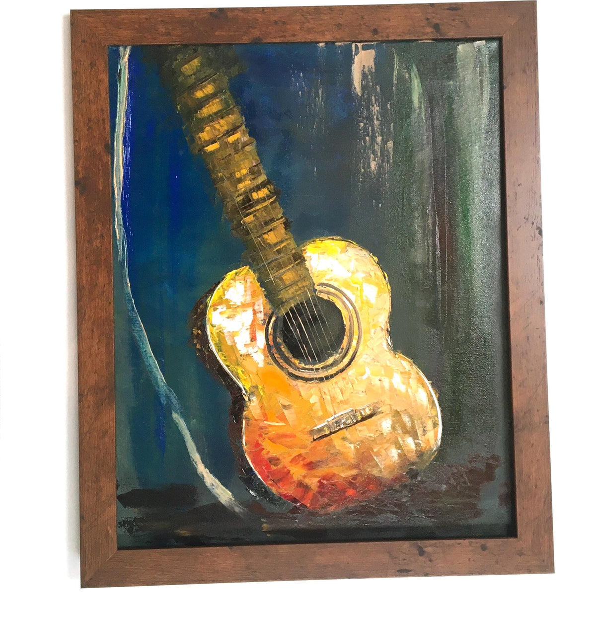 Music guitar 16x20 inches Original oil painting art wall hanging