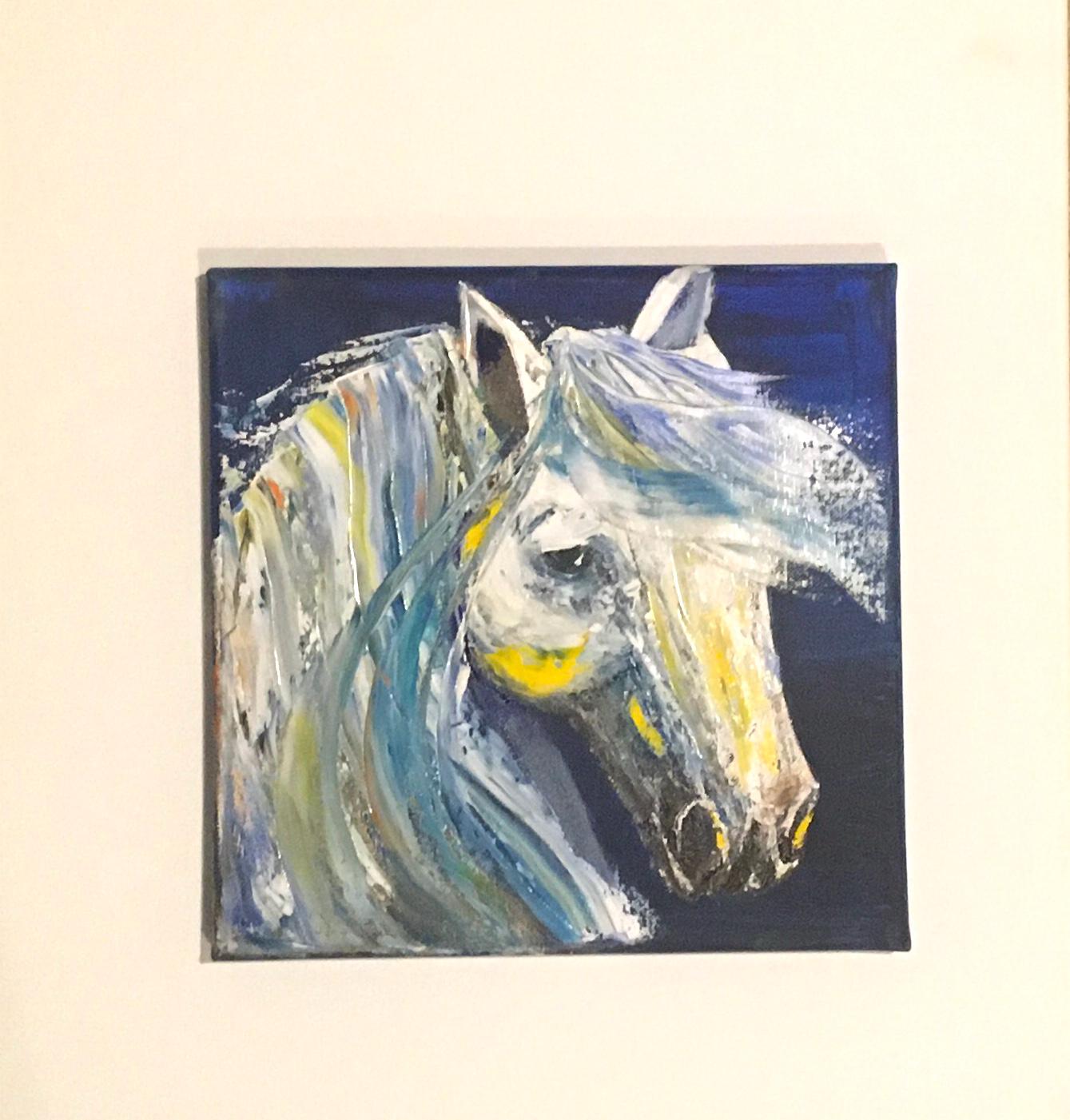 Horse 10x10 Original oil painting art ready ooak wall hanging gift
