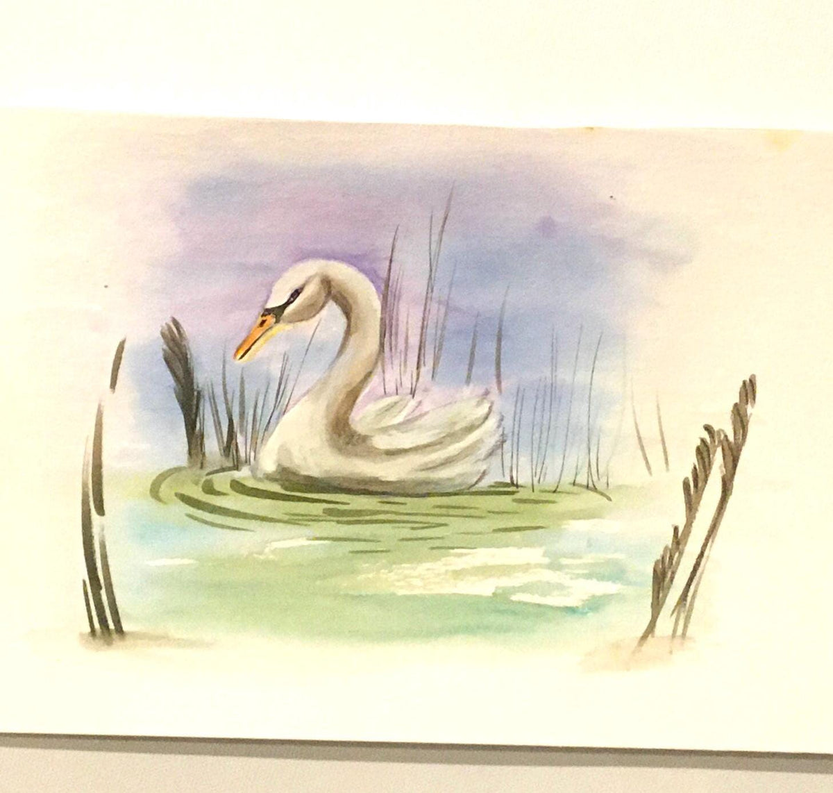 Swan duck 7x10 inches Original painting watercolor art (not print)