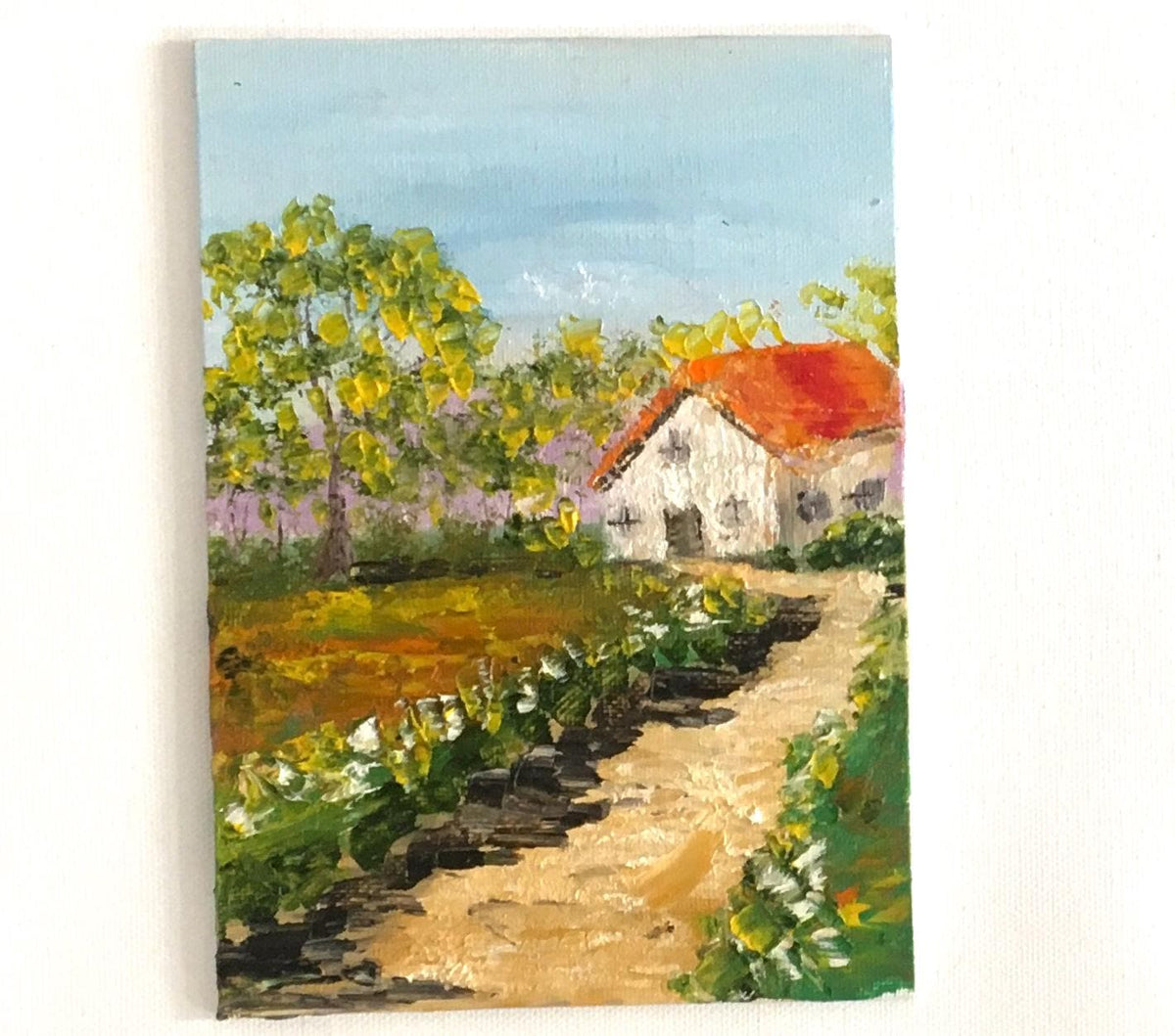 Landscape Original 5x7 inches oil painting small canvas board art