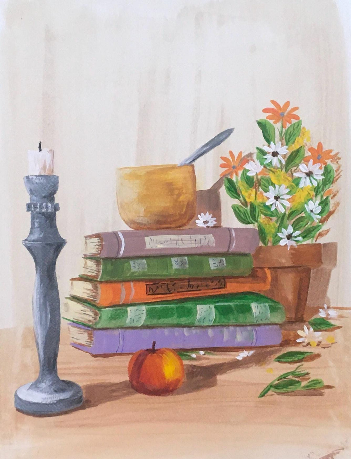 Free shipping Original painting watercolor acrylic art books (not print)