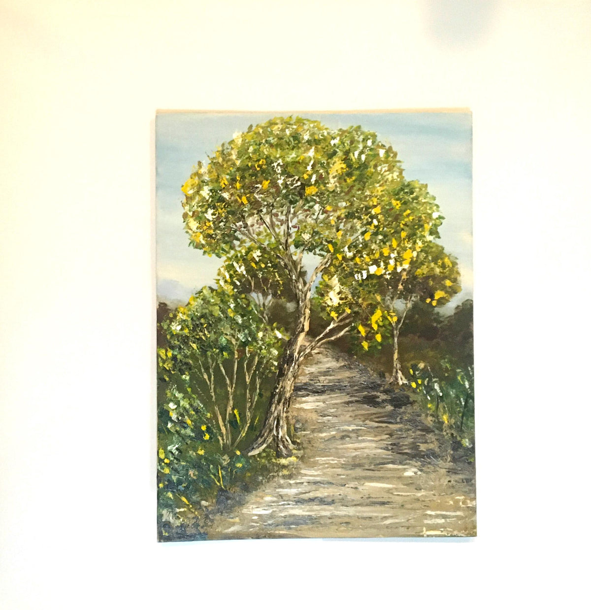 Landscape trees pathway 16x12 inches Original oil painting art wall hanging