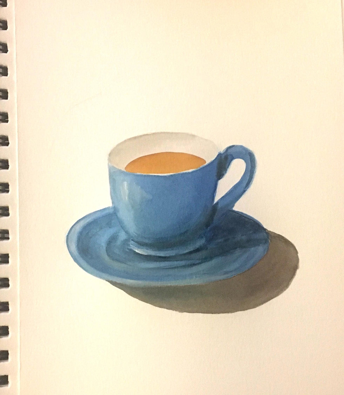 Tea cup 7x10 inches Original painting watercolor (not print)