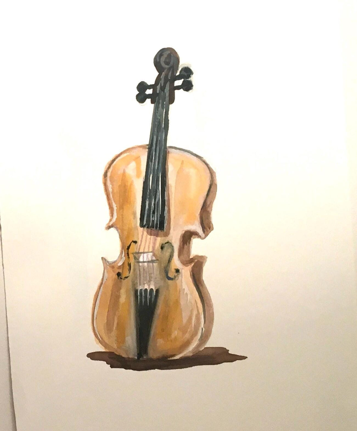 Violin 7x10 inches Original painting watercolor (not print)