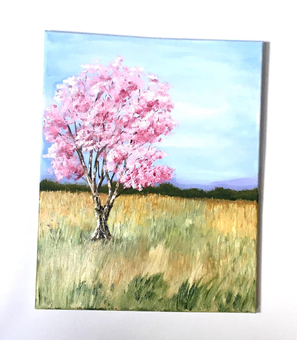 Landscape tree 16x20 inches Original oil painting art wall hanging
