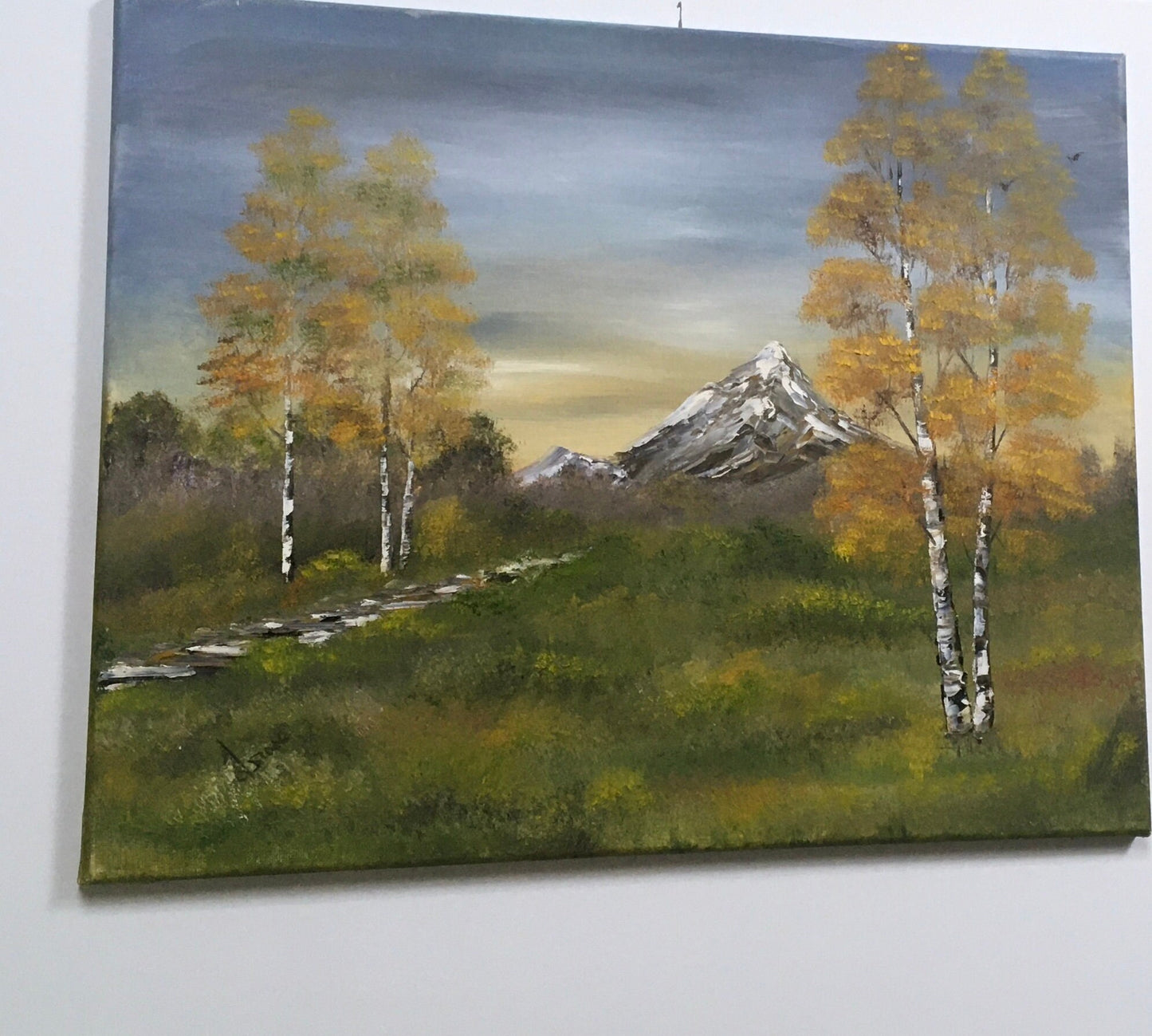 Original oil painting landscape mountain outdoor art ready ooak wall hanging gift