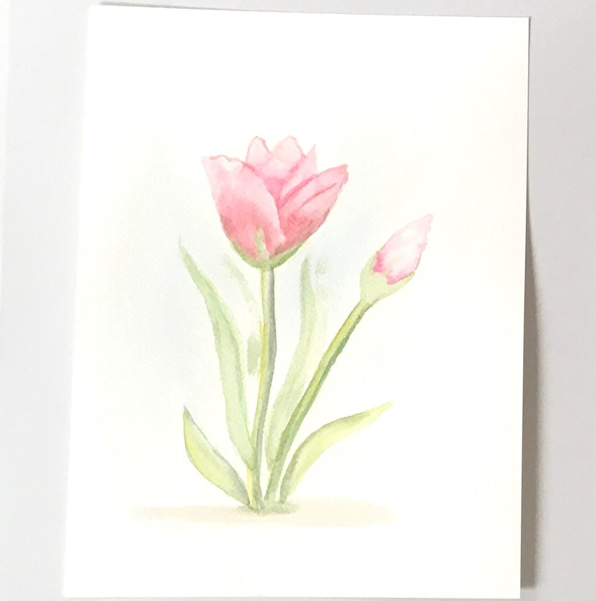 Pink flowers 9x12 inches Original painting watercolor art (not print)
