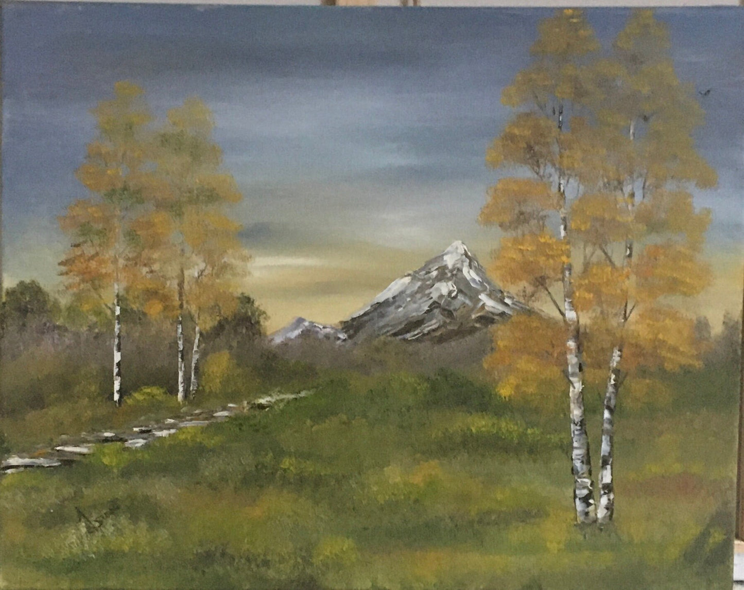 Original oil painting landscape mountain outdoor art ready ooak wall hanging gift