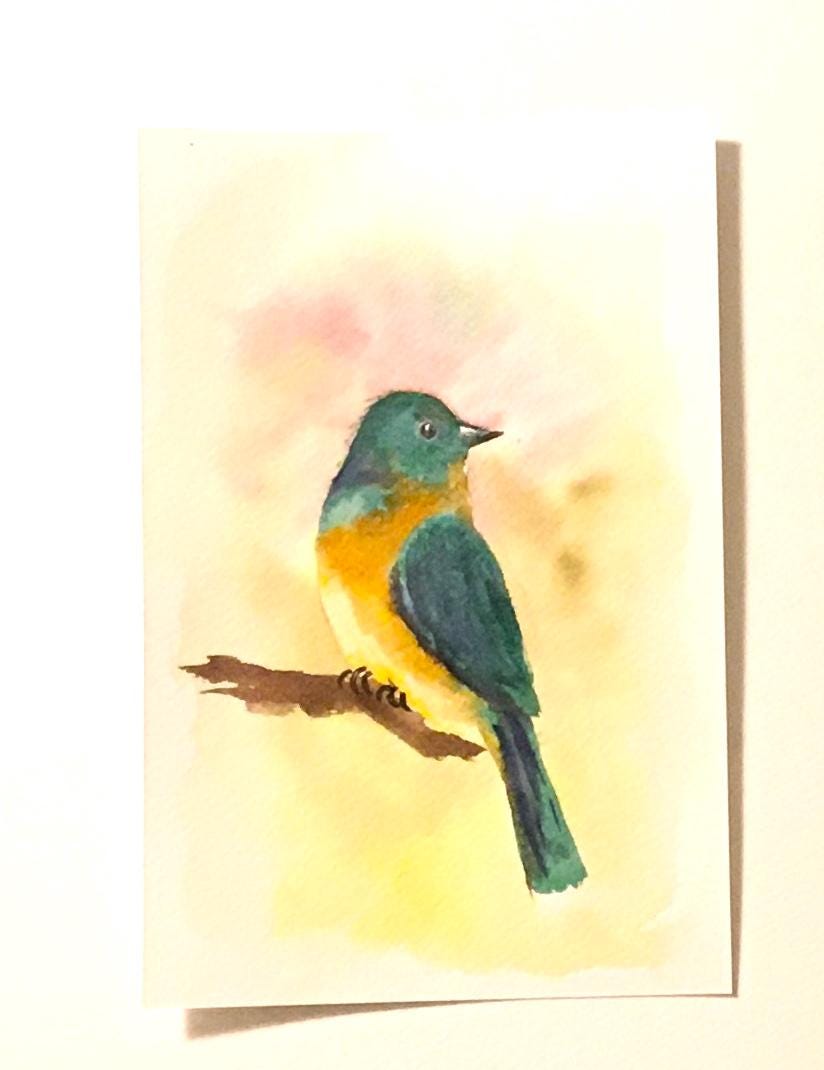 Bird 6x9 inches Original painting watercolor art (not print)