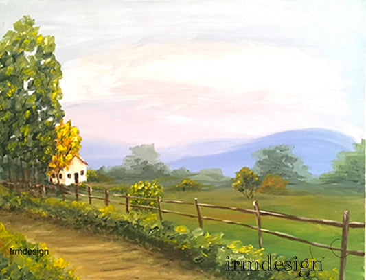Landscape outdoor 28 x 22 inches Original oil painting art wall hanging
