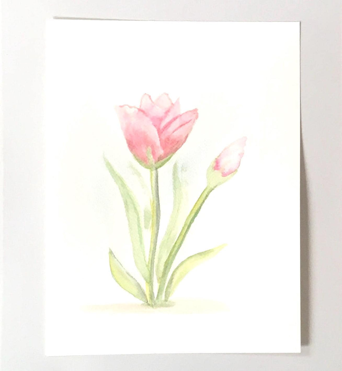 Pink flowers 9x12 inches Original painting watercolor art (not print)
